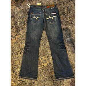 Women's Vintage Luxirie Bootcut Flare Embroidered HEARTS Jeans Sz 28 NWT